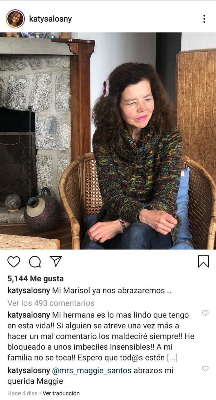 Kathy Salosny reaccionó con indignación luego de recibir crueles comentarios en una foto de su hermana