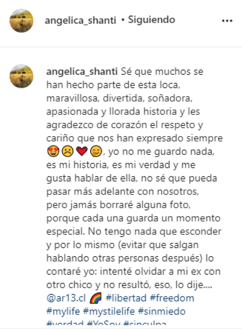 La revelación de Angélica Sepúlveda: "Intenté olvidar a mi ex con otro chico y no resultó"