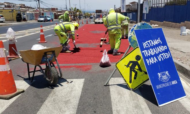 Municipalidad de Arica inició trabajos de demarcación y señalización de tránsito en puntos críticos