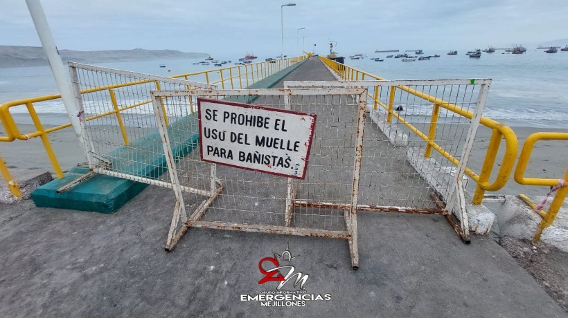 Cierran muelle fiscal de Mejillones por marejadas Cierran muelle fiscal de Mejillones por marejadas