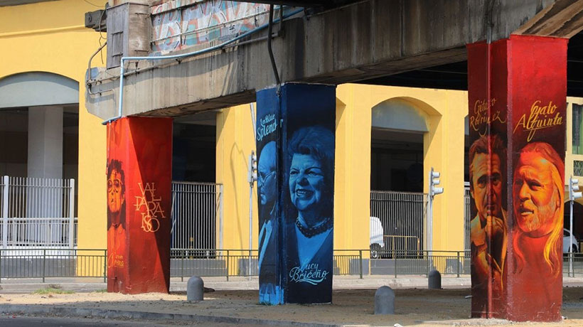 Valparaíso: Coloridas pinturas en Pilares del Nudo Barón destacan a artistas porteños