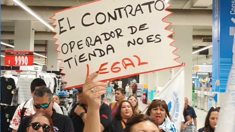 Viña del Mar: trabajadores se manifestaron en supermercado Líder