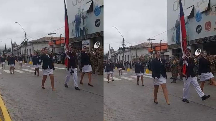 [VIDEO] Escolta del IRA quedó sin zapato en desfile por aniversario en Quillota: se ganó aplausos