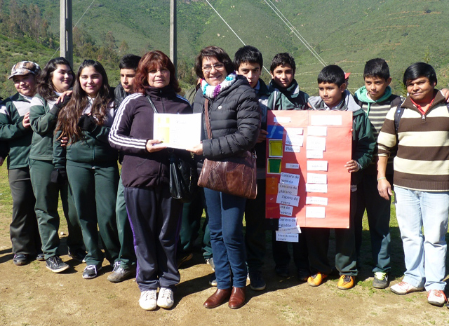 Los alumnos de La Ligua en el encuentro.