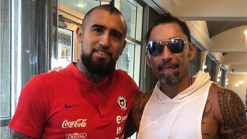 El Chino Ríos visitó a la Roja en Miami en la previa del duelo ante Perú