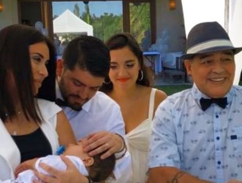 Maradona fue al bautizo de su nieto a tan solo horas de haber sido internado