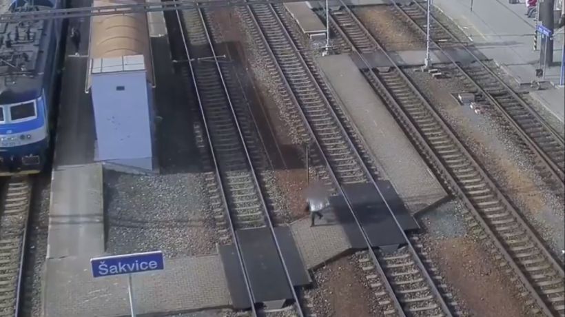 [VIDEO] Increíble: mujer se salvó por milímetros de ser atropellada por tren