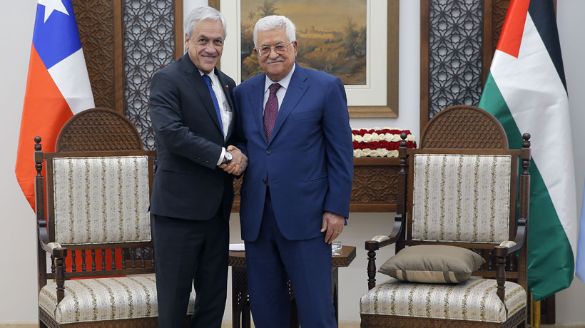 Tras cita con Abbas, Piñera abogó por la paz entre Palestina e Israel