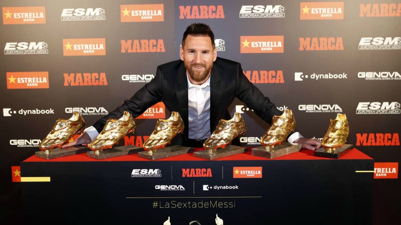 Messi recibió su sexta Bota de Oro como máximo goleador de Europa