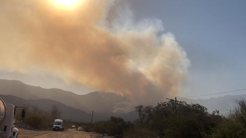 Se registra incendio forestal  en el Cerro Chicauma de Lampa