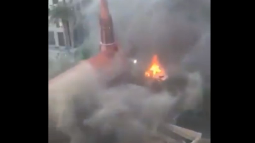 [VIDEO] Carabineros confirmó incendio en la iglesia San Francisco de Borja