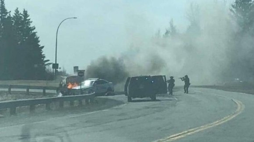 Reportan múltiples muertos y autos incendiados tras tiroteo en Canadá