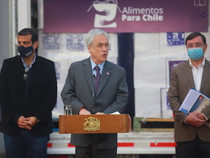Presidente Piñera dio inicio a entrega de cajas de alimentos