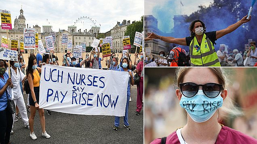 Médicos británicos protestan para que reconozcan su trabajo ante la pandemia