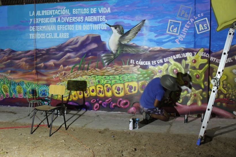 Participantes de Campamento Explora realizaron mural con información científica en Arica