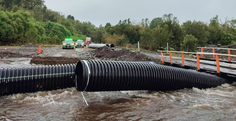 Intensas lluvias afectan ruta Las Lavas - Río Tepu en Puerto Varas