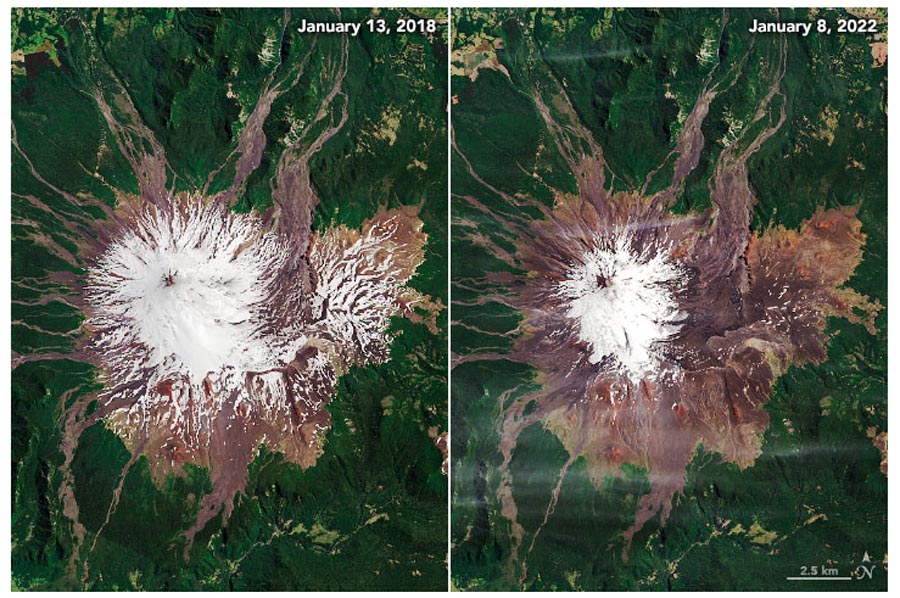 ¿La nieve del volcán Villarrica se derrite?: NASA publica imágenes satelitales que muestran tendencia ¿La nieve del volcán Villarrica se derrite?: NASA publica imágenes satelitales que muestran tendencia