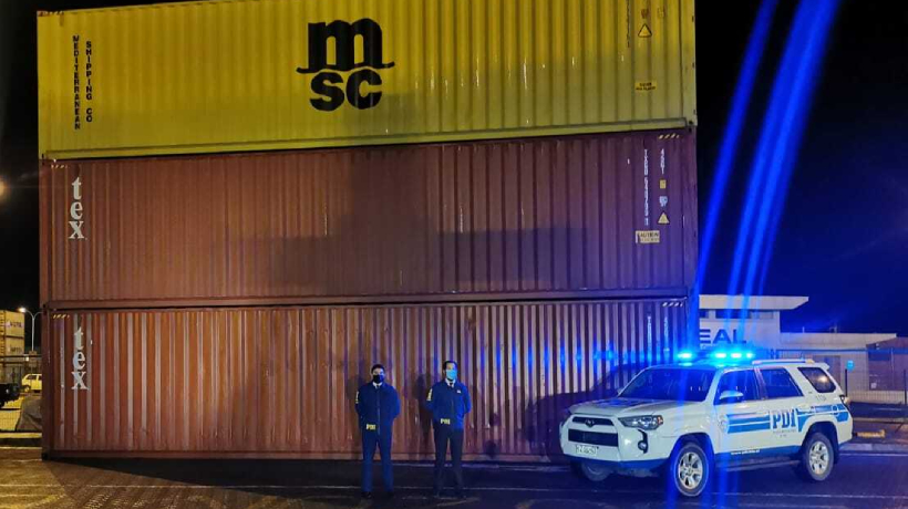 Brigada de Delitos en Recintos Portuarios recupera tres contenedores y dos camiones avaluados en $150 millones