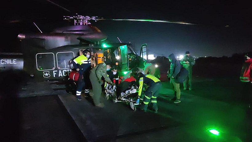 Dos evacuaciones aeromédicas consecutivas ejecutó la FACh en Chaitén
