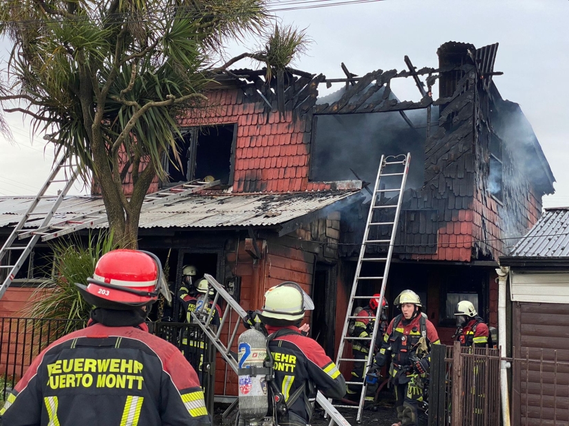 Por tercera vez se incendió la misma casa en población Bombero Kemp de Puerto Montt
