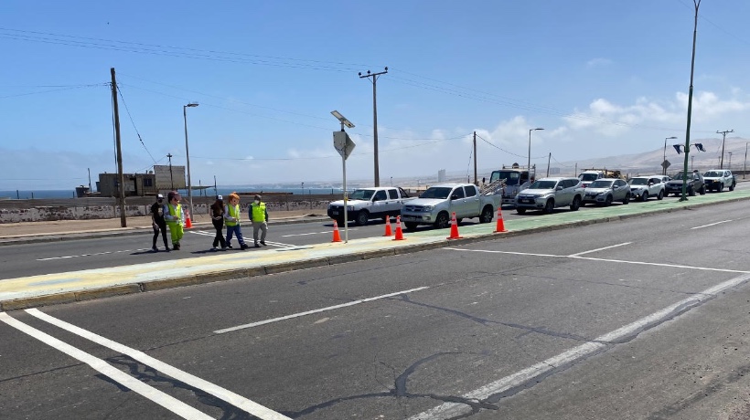 Duró menos de un dia: Retiran cruce provisorio en Avenida Edmundo Pérez Zujovic en el sector norte de Antofagasta