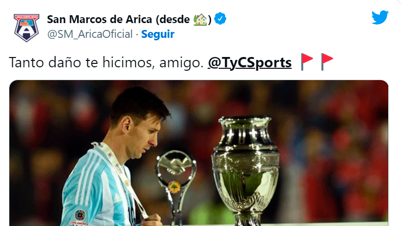 San Marcos de Arica sacó las garras y respondió con todo a burlas de medio argentino: "Tanto daño te hicimos" San Marcos de Arica sacó las garras y respondió con todo a burlas de medio argentino: "Tanto daño te hicimos"