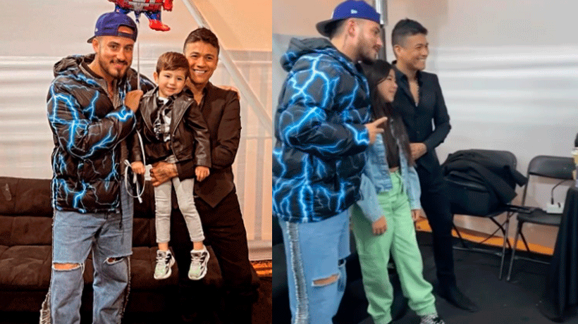 Américo y Johnny Sky compartieron y se fotografiaron en compañía de los hijos del artista ariqueño