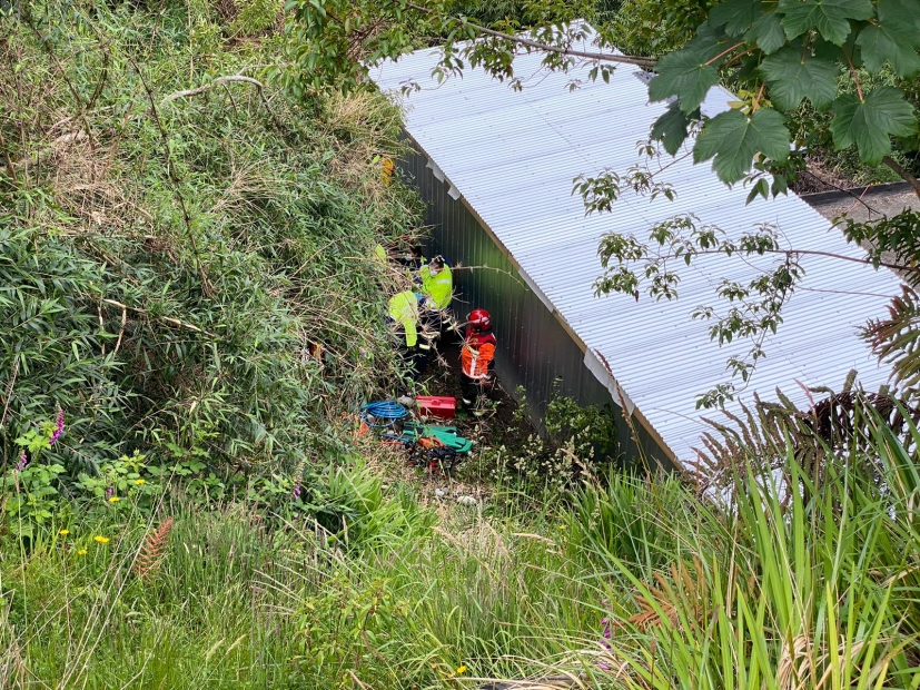Auto desabarrancó en la Carretera Austral: volcó desde altura de 15 metros