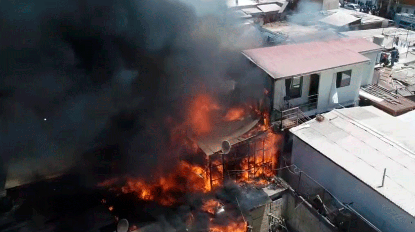 Cinco casas quemadas y dos con daños fue el resultado de voraz incendio que afectó a Arica