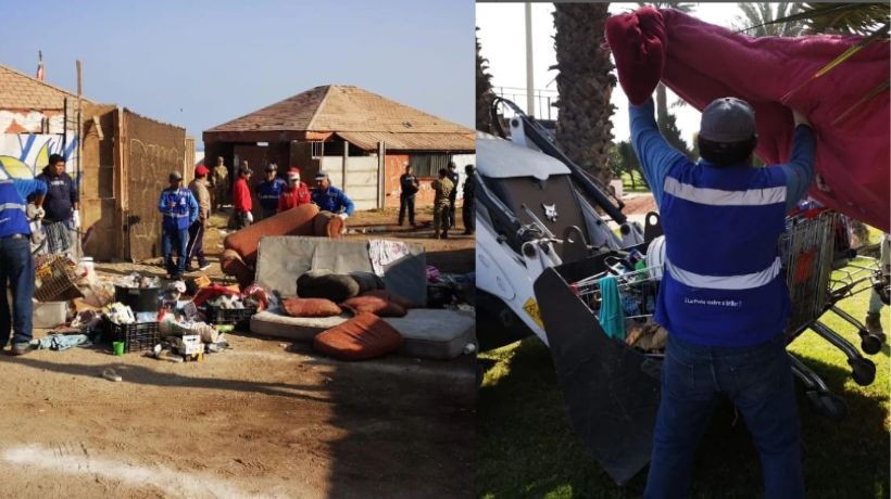 Más de siete rucos fueron desalojados desde sector de cancha militar en Antofagasta