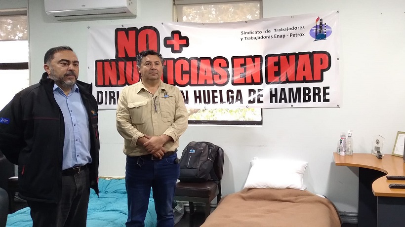 Dos dirigentes del sindicato Enap Petrox iniciaron huelga de hambre: exigen reintegro de trabajadores despedidos