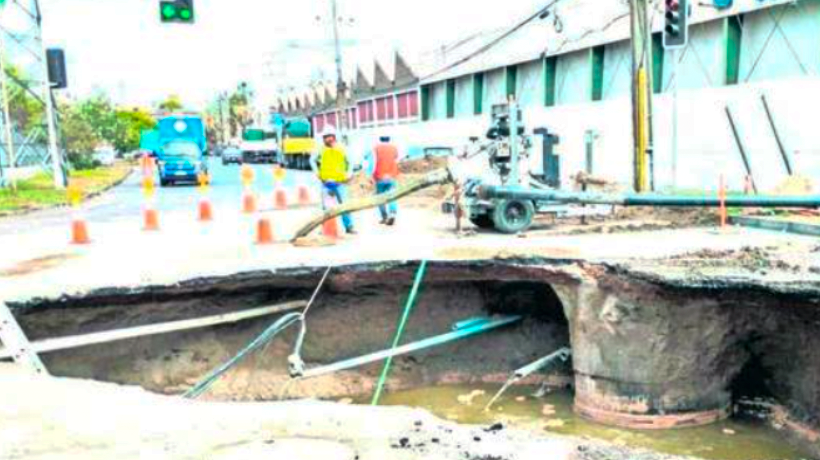 Proyectan reparar el “mega socavón” de la Zofri en un lapso de dos meses