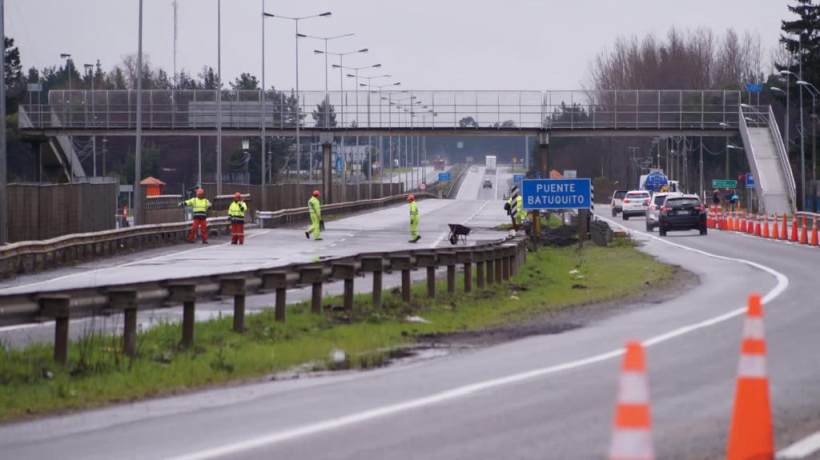 Biobío: tras una semana de trabajos habilitaron tránsito en la Ruta 5 Sur dañada por las lluvias
