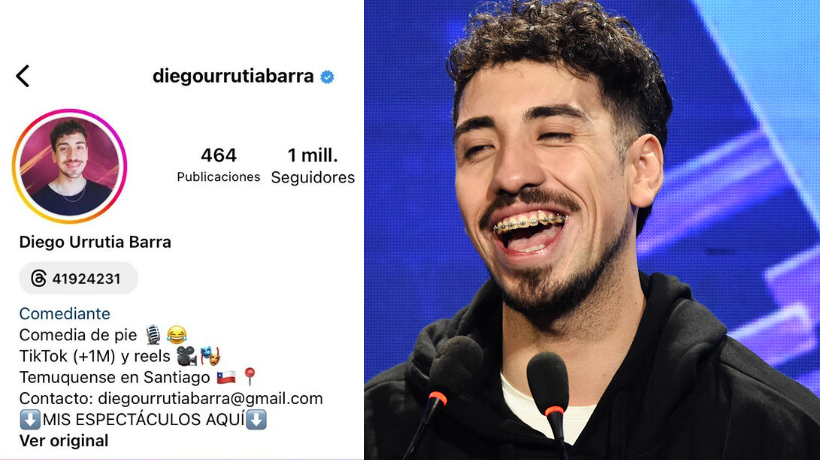 Diego Urrutia es el primer comediante de Temuco en alcanzar 1 millón de seguidores en Instagram