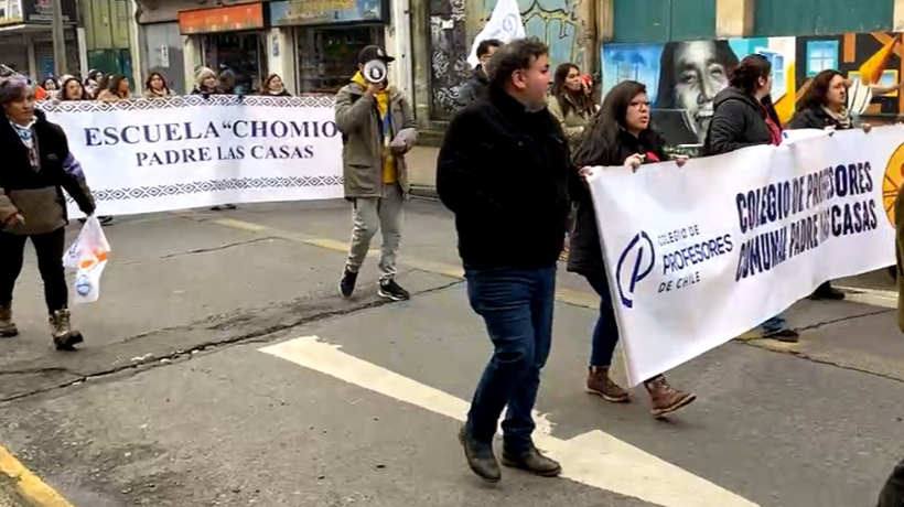 Por 2° paro nacional: profesores de escuelas municipales de Padre Las Casas se suman a la movilización