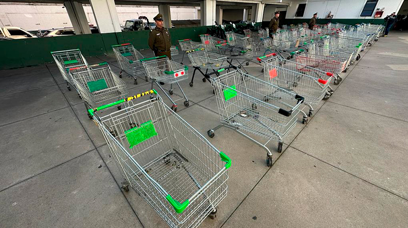 Incautan 48 carros de supermercado robados desde bodega en Valparaíso