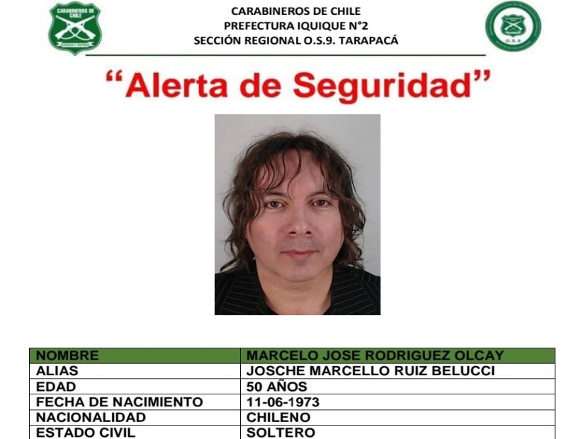 Emiten alerta de seguridad de profesor prófugo de la justicia: fue condenado por violación de niña en Iquique
