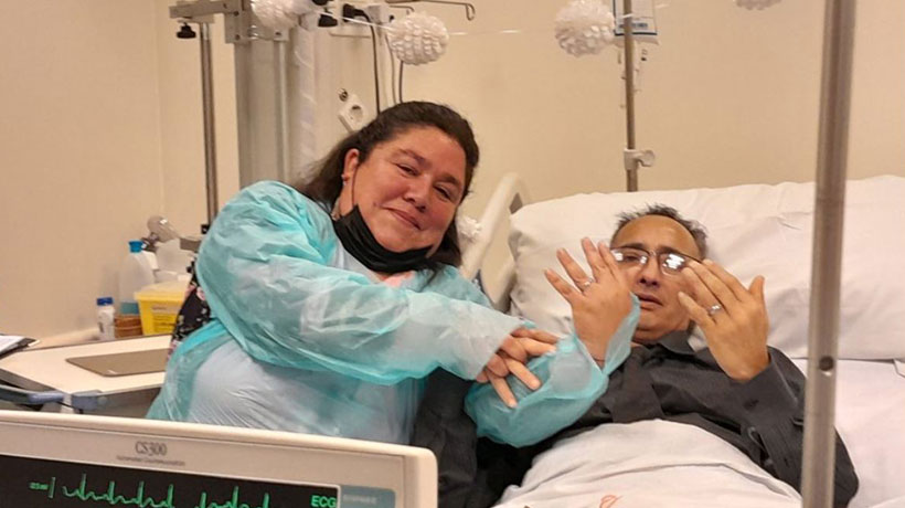 “En las buenas y en las malas”: paciente en espera de trasplante se casó en el Hospital Fricke