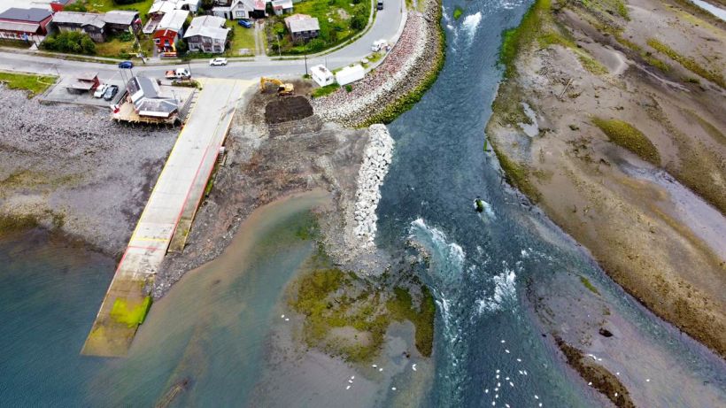Rehabilitaron la rampa de la Ruta Bimodal en Hornopirén tras forado