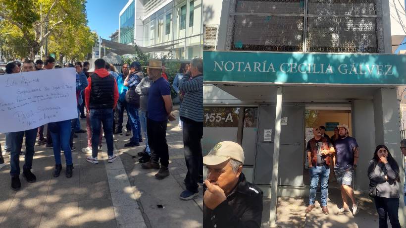 Ex trabajadores de la constructora Viconsa se manifestaron para exigir el pago de sus sueldos y finiquitos