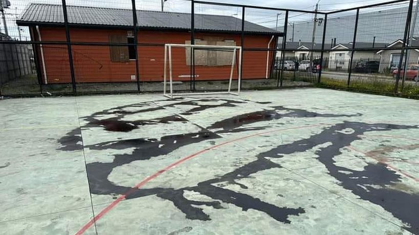 Denuncian acto vandálico en cancha del sector Puerta Sur de Puerto Montt
