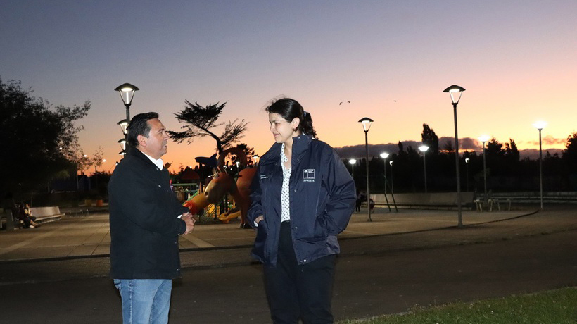 Nueva Imperial: Parque Thiers ya cuenta con la reposición e inauguración de nueva luminari