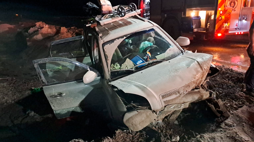 Cinco personas lesionadas dejó volcamiento en la Ruta 5 Norte a la altura de Quebrada Tambillo