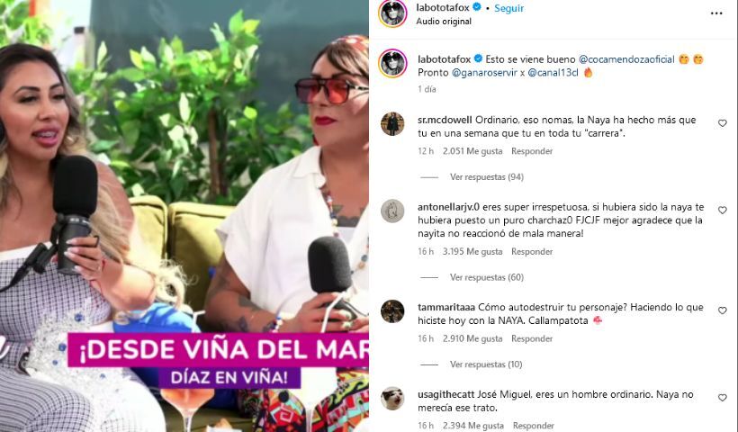 Botota es duramente criticada en redes por entrevista con la embajadora de Viña 2024: “Te metiste con la Naya…”