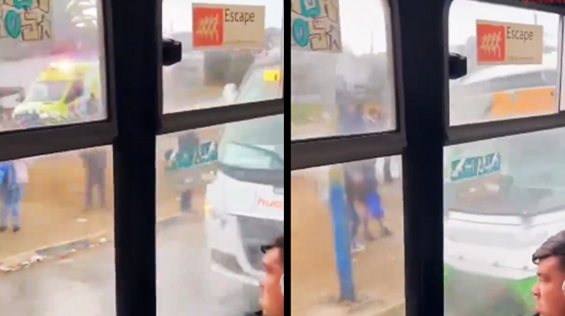 Reportan colisión de microbuses en paradero 8 de Achupallas en Viña del Mar Reportan colisión de microbuses en paradero 8 de Achupallas en Viña del Mar