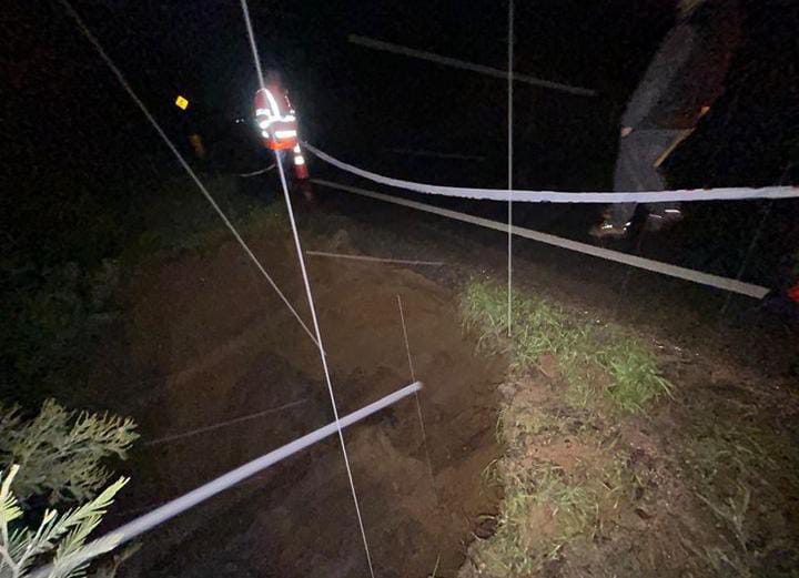 Gran socavón aparece en ruta Concepción-Florida por sistema frontal