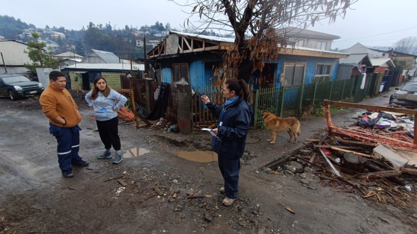 Lluvias en Biobío dejan 280 viviendas con daño alto o irreparable