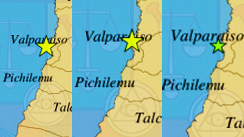Tres sismos en menos de 30 minutos se percibieron en la Región de Valparaíso