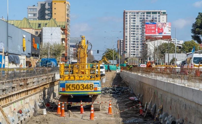 Obras de paso bajo nivel del par vial Collao-Novoa en Concepción alcanzan un 67% de avance