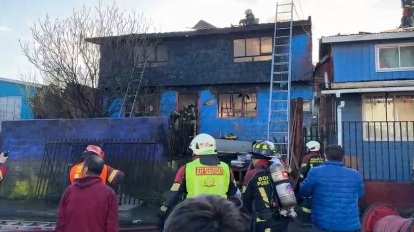 Incendio afectó a vivienda en población Bernardo O’Higgins